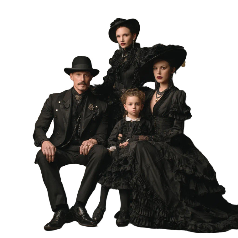 Gothic Family Portrait V2 Vinyl Car Decal Sticker – Waterproof & UV-Resistant 3.4133333333333336"