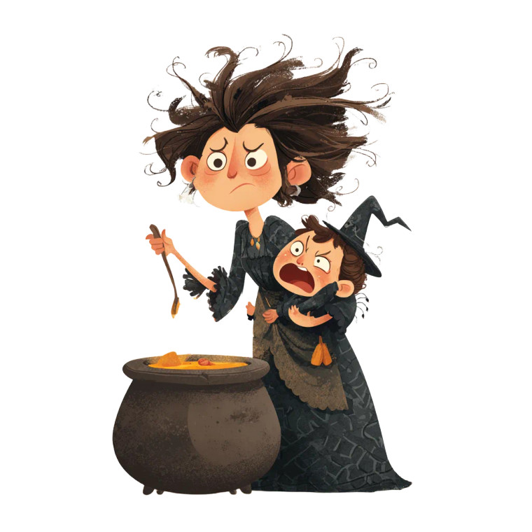 Witch Mom Cauldron Vinyl Car Decal Sticker – Waterproof & UV-Resistant 3.4133333333333336"