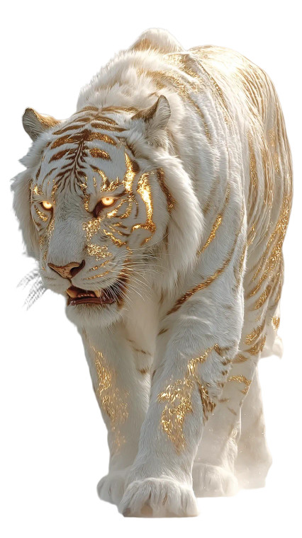 Golden White Tiger V2 Vinyl Car Decal Sticker – Waterproof & UV-Resistant 4.8533333333333335"