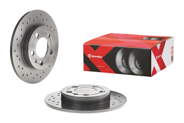 Enhance your Audi TT Quattro with Brembo Xtra Sports Look Brake Rotor | Solid Cross Drilled Design