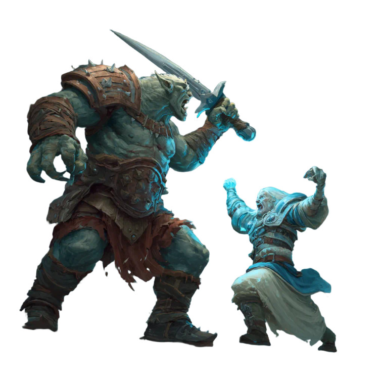 Orc Vs Mage Vinyl Car Decal Sticker – Waterproof & UV-Resistant 3.4133333333333336"