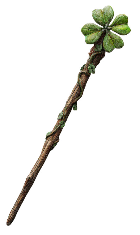 Magical Clover Wand Vinyl Car Decal Sticker – Waterproof & UV-Resistant 4.746666666666667"