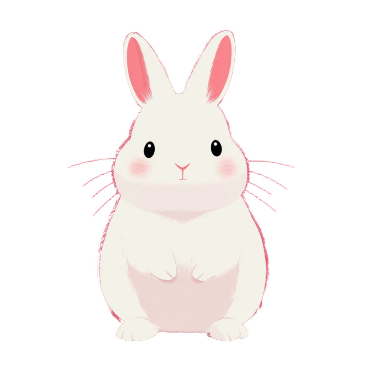 Cartoon Rabbit V6 Vinyl Car Decal Sticker – Waterproof & UV-Resistant 3.4133333333333336"