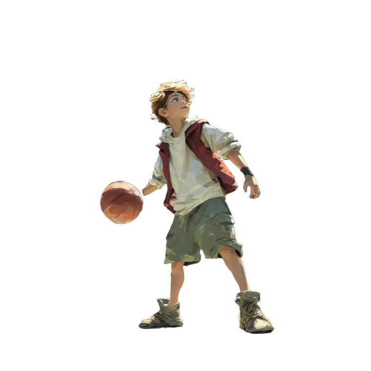 Basketball Boy V3 Vinyl Car Decal Sticker – Waterproof & UV-Resistant 3.4133333333333336"
