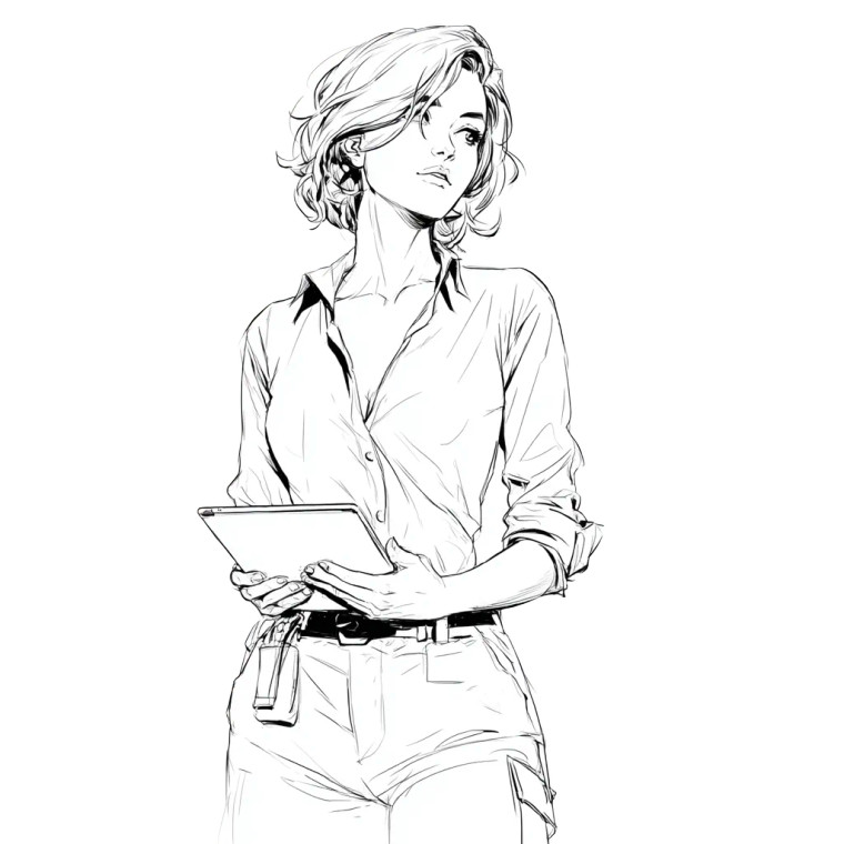 Woman With Tablet V7 Vinyl Car Decal Sticker – Waterproof & UV-Resistant 3.4133333333333336" Woman With Tablet V7 Vinyl Car Decal Sticker – Waterproof & UV-Resistant 3.4133333333333336"