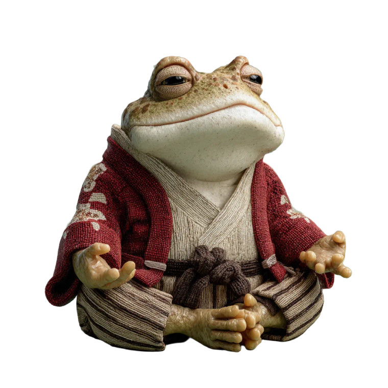 Meditating Frog Sumo Vinyl Car Decal Sticker – Waterproof & UV-Resistant 3.4133333333333336"