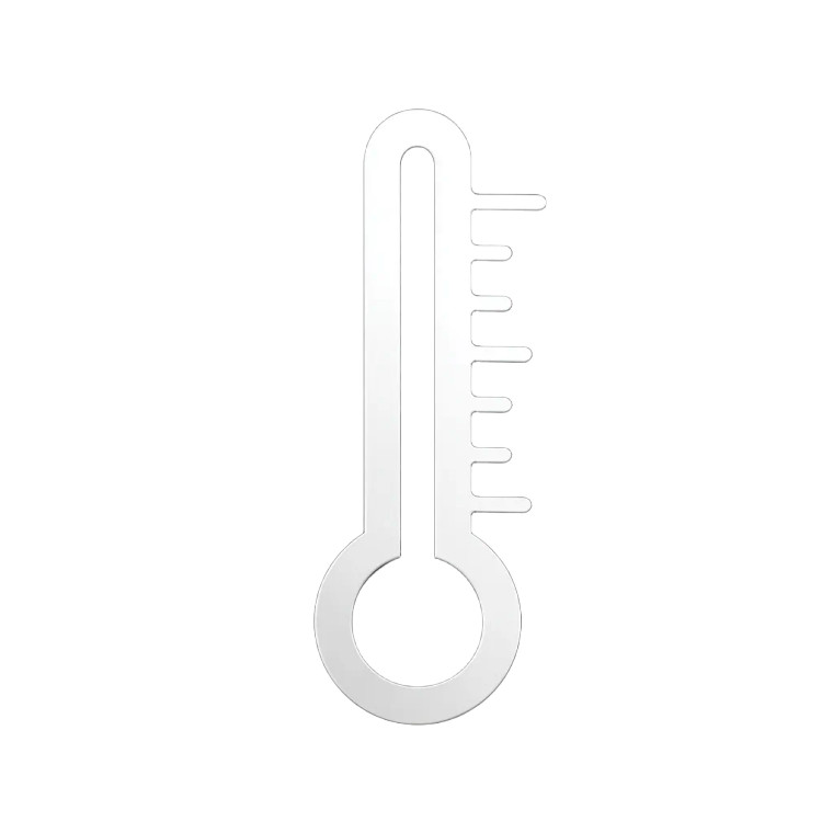 White Thermometer Symbol Vinyl Car Decal Sticker – Waterproof & UV-Resistant 3.4133333333333336"