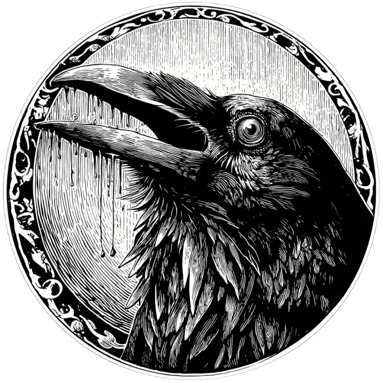 Evil Mutated Raven Vinyl Car Decal Sticker – Waterproof & UV-Resistant 3.4133333333333336"