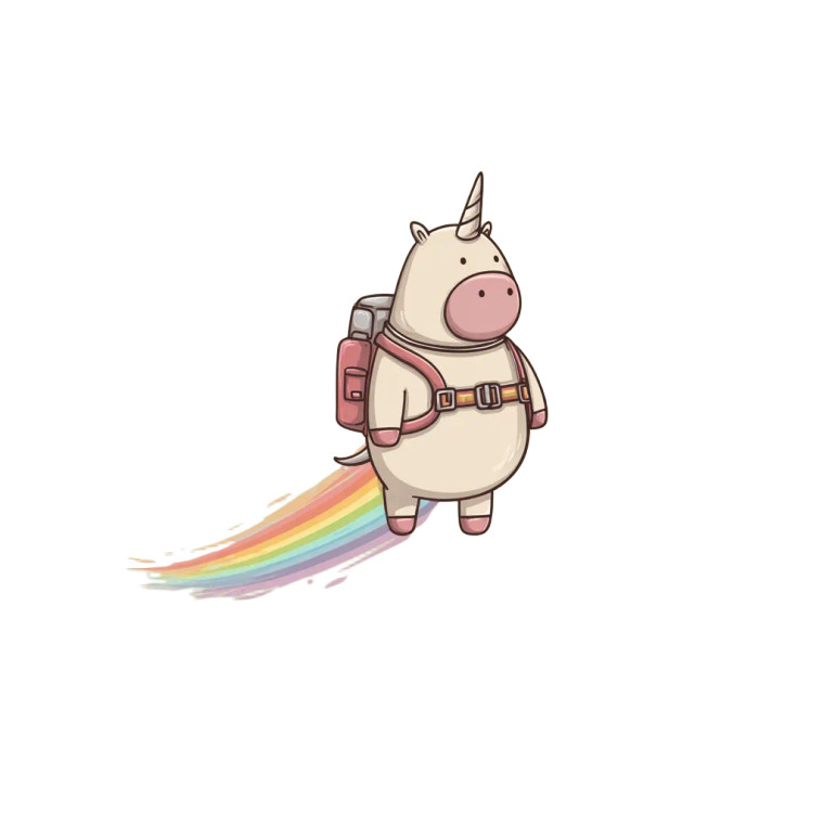 Jetpack Unicorn Vinyl Car Decal Sticker – Waterproof & UV-Resistant 3.4133333333333336"