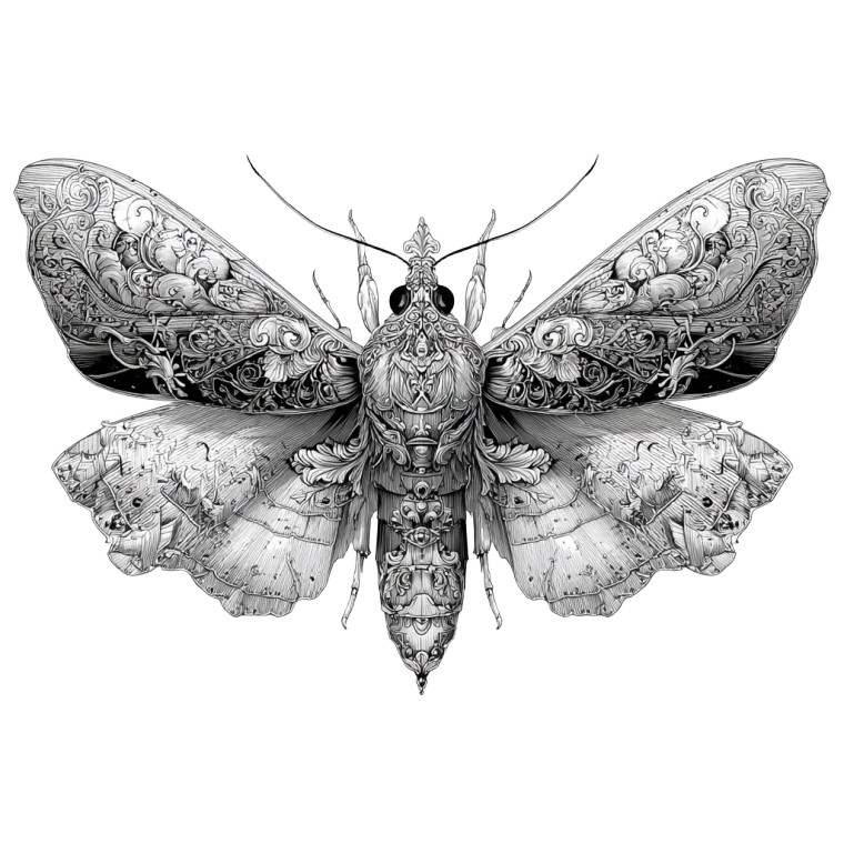 Marble Greek Moth Vinyl Car Decal Sticker – Waterproof & UV-Resistant 3.4133333333333336"