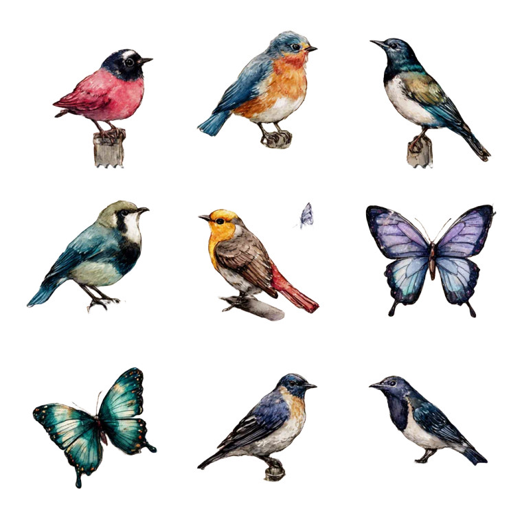 Watercolor Stamps Vinyl Car Decal Sticker – Waterproof & UV-Resistant 3.4133333333333336"