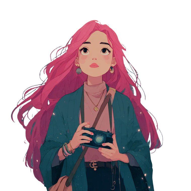 Pink-Haired Witch V4 Vinyl Car Decal Sticker – Waterproof & UV-Resistant 3.4133333333333336"