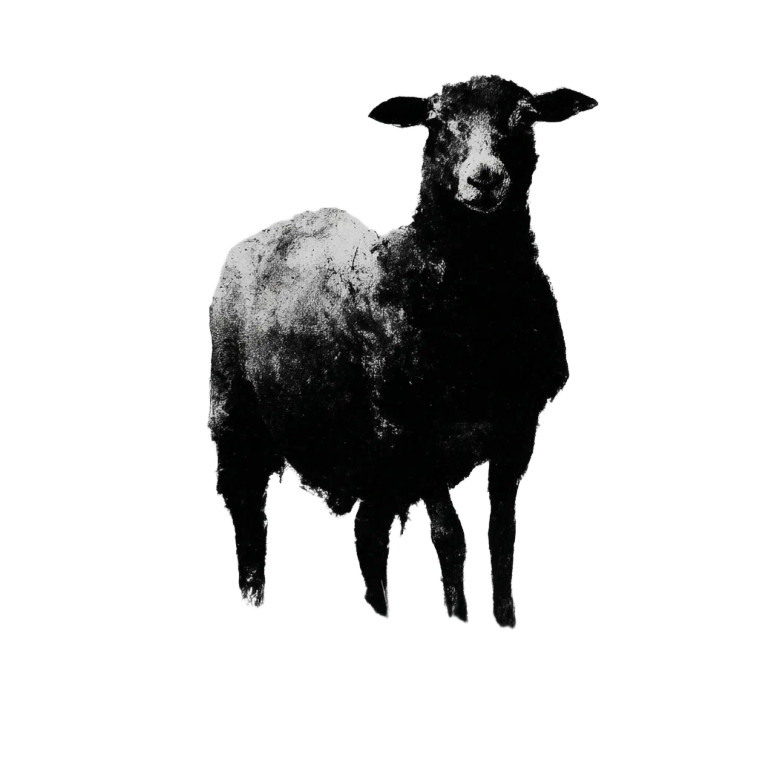 Abstract Sheep Silhouette Vinyl Car Decal Sticker – Waterproof & UV-Resistant 6.826666666666667"