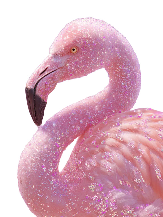 Cute Sparkling Flamingo Vinyl Car Decal Sticker – Waterproof & UV-Resistant 4.1066666666666665"
