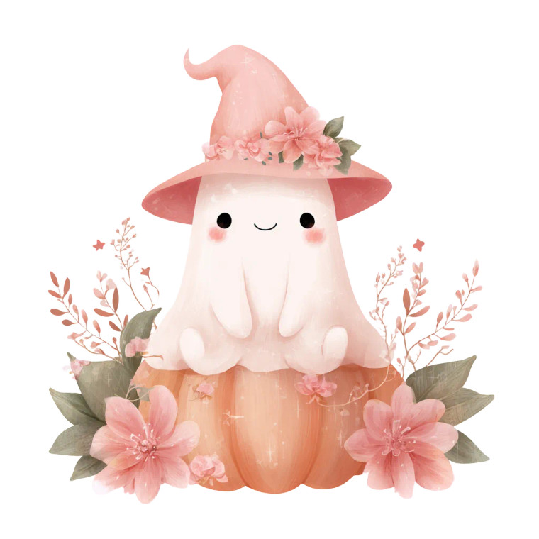 Cute Ghost Witch V4 Vinyl Car Decal Sticker – Waterproof & UV-Resistant 3.4133333333333336"