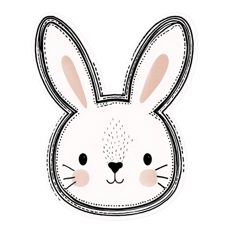 Cute Rabbit Sticker Vinyl Car Decal Sticker – Waterproof & UV-Resistant 3.4133333333333336"