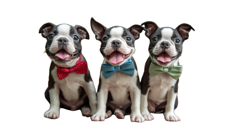 Cheerful Boston Terriers Vinyl Car Decal Sticker – Waterproof & UV-Resistant 2.72"