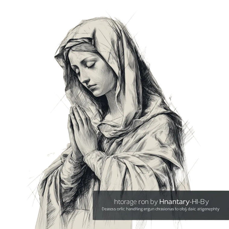Holy Mary Praying V3 Vinyl Car Decal Sticker – Waterproof & UV-Resistant 3.4133333333333336"