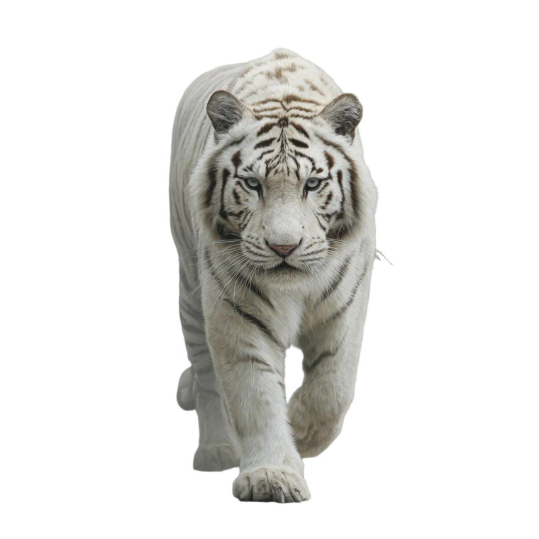 White Tiger Walk Vinyl Car Decal Sticker – Waterproof & UV-Resistant 3.4133333333333336"