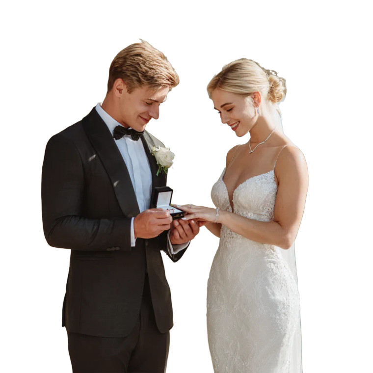 Wedding Ring Moment V2 Vinyl Car Decal Sticker – Waterproof & UV-Resistant 3.4133333333333336"