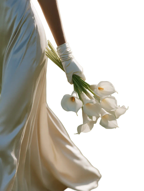 Bride With Lilies Vinyl Car Decal Sticker – Waterproof & UV-Resistant 8.213333333333333"