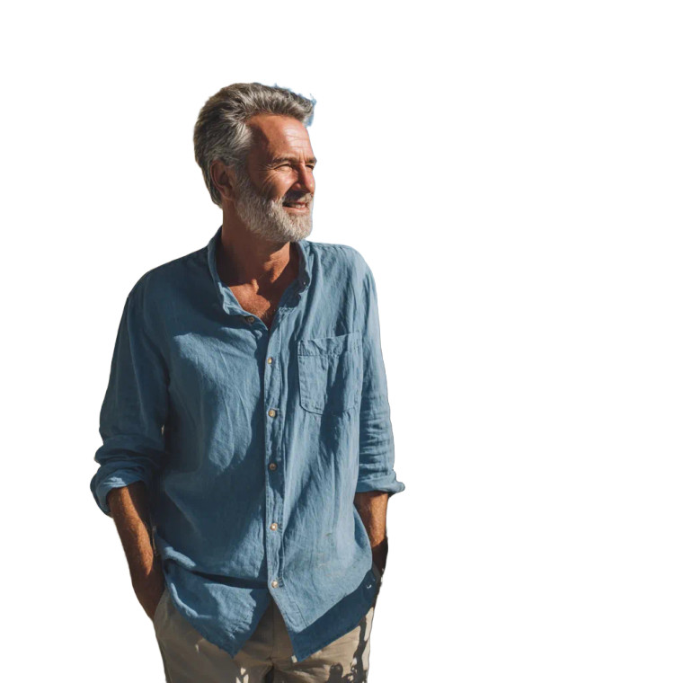 Happy Balcony Man Vinyl Car Decal Sticker – Waterproof & UV-Resistant 3.4133333333333336"