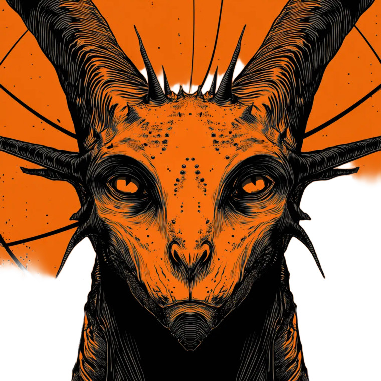 Orange Daemon Vinyl Car Decal Sticker – Waterproof & UV-Resistant 3.4133333333333336"