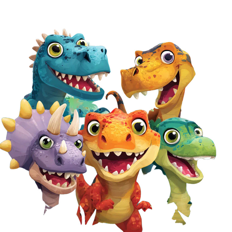 Playful Dinosaur Friends Vinyl Car Decal Sticker – Waterproof & UV-Resistant 6.826666666666667"