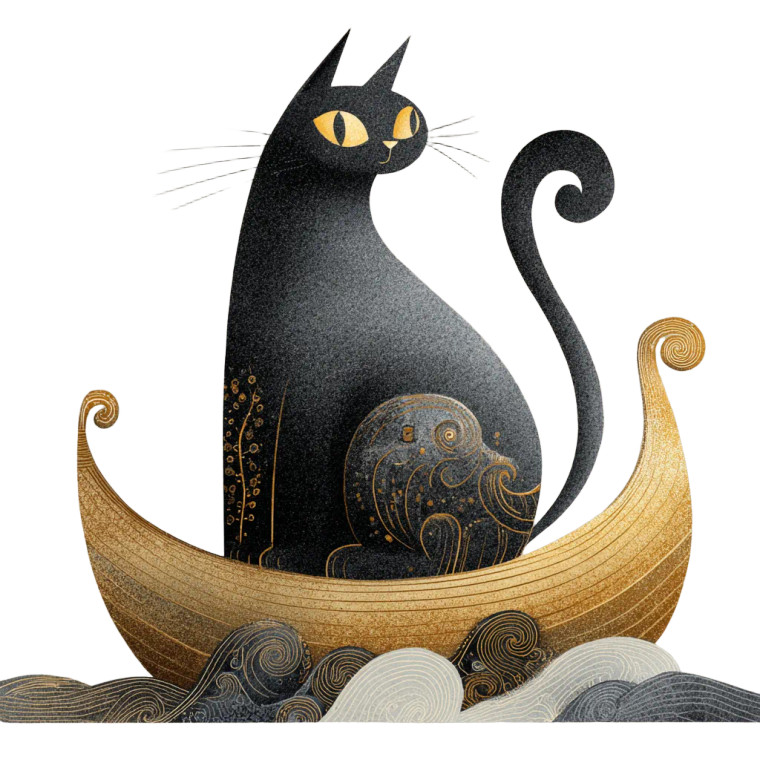 Grey Cat Viking Vinyl Car Decal Sticker – Waterproof & UV-Resistant 3.4133333333333336"