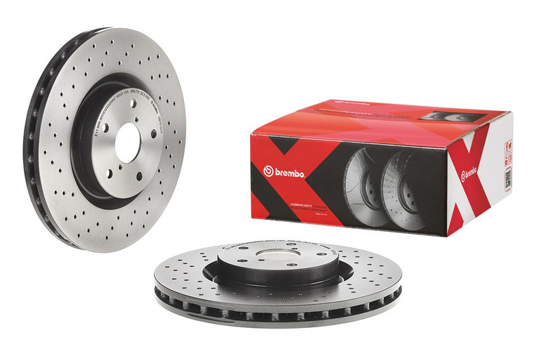 Brembo Xtra Vented Brake Rotor | Enhanced Sports Look | High Carbon Cast Iron | Fits 2005-2020 Subaru WRX STI, Impreza Toyota 86