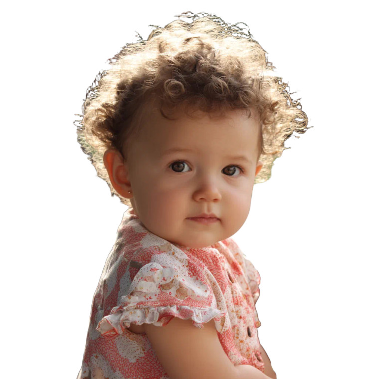 Curly-Haired Baby Vinyl Car Decal Sticker – Waterproof & UV-Resistant 3.4133333333333336"