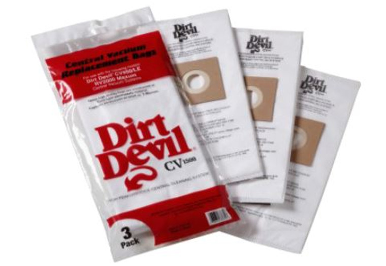 Made in USA Disposable Vacuum Cleaner Bag | 0.3 Micron HEPA Bags for Dirt Devil CV1500/CV950/LE | Pack of 3