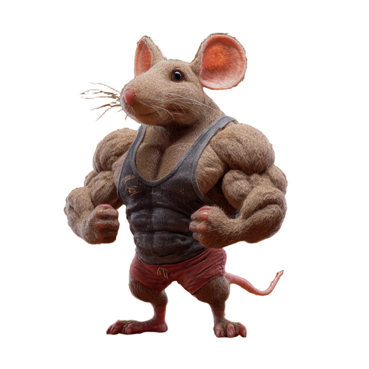 Funny Mouse Bodybuilder Vinyl Car Decal Sticker – Waterproof & UV-Resistant 6.826666666666667"