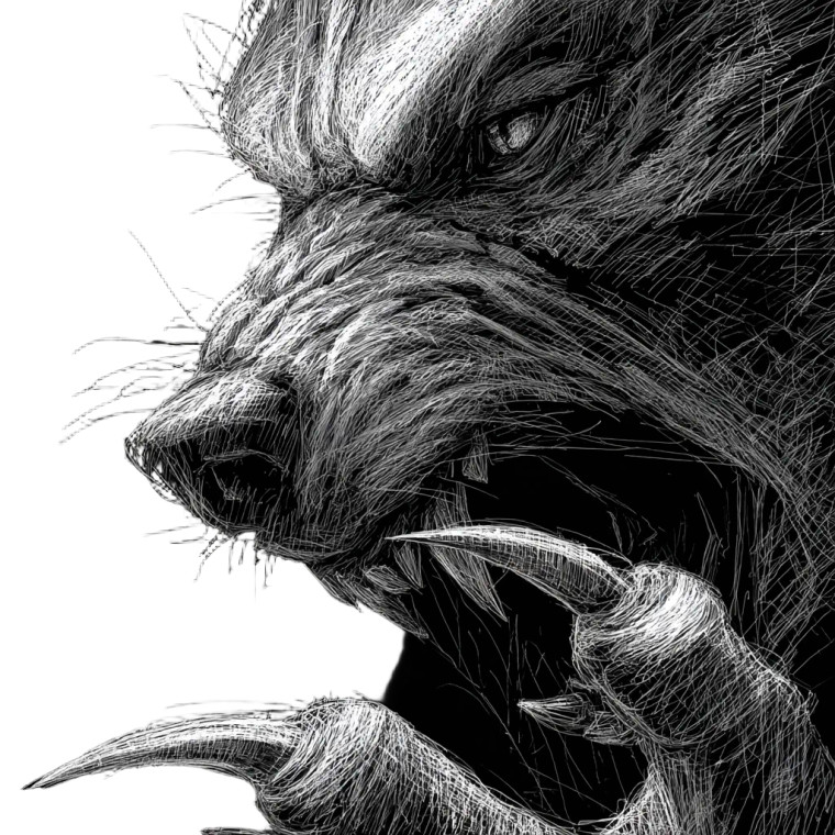Werewolf Close-Up Vinyl Car Decal Sticker – Waterproof & UV-Resistant 6.826666666666667"