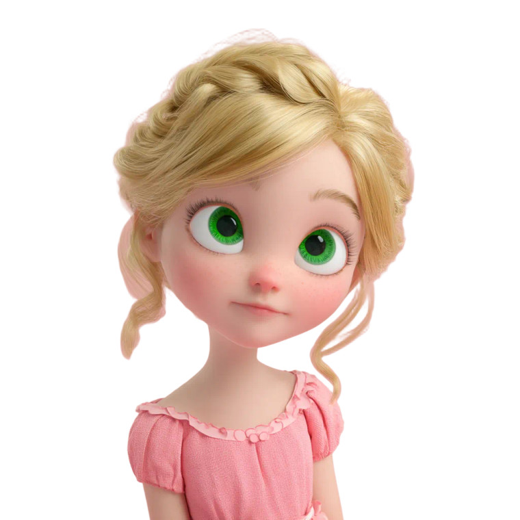 Blonde Cartoon Girl V4 Vinyl Car Decal Sticker – Waterproof & UV-Resistant 3.4133333333333336"