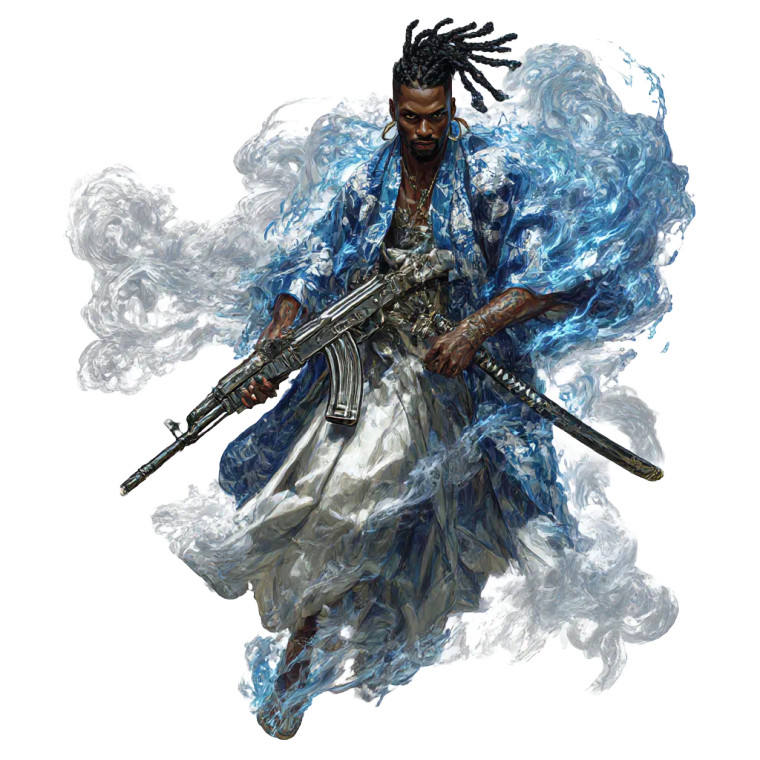 Warrior With Weapons V2 Vinyl Car Decal Sticker – Waterproof & UV-Resistant 6.826666666666667"