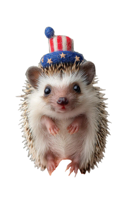 Patriotic Baby Hedgehog Vinyl Car Decal Sticker – Waterproof & UV-Resistant 4.8533333333333335"