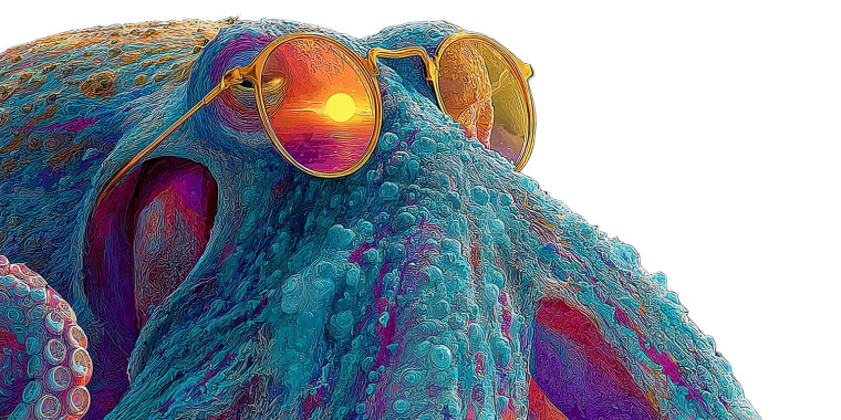 Psychedelic Cosmic Octopus Vinyl Car Decal Sticker – Waterproof & UV-Resistant 2.56"