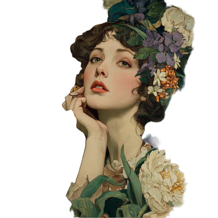 Romantic Floral Woman Vinyl Car Decal Sticker – Waterproof & UV-Resistant 3.4133333333333336"