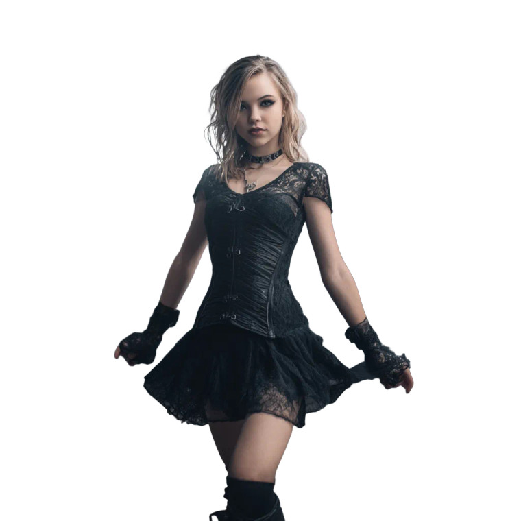 Gothic Girl Dancing Vinyl Car Decal Sticker – Waterproof & UV-Resistant 6.826666666666667"