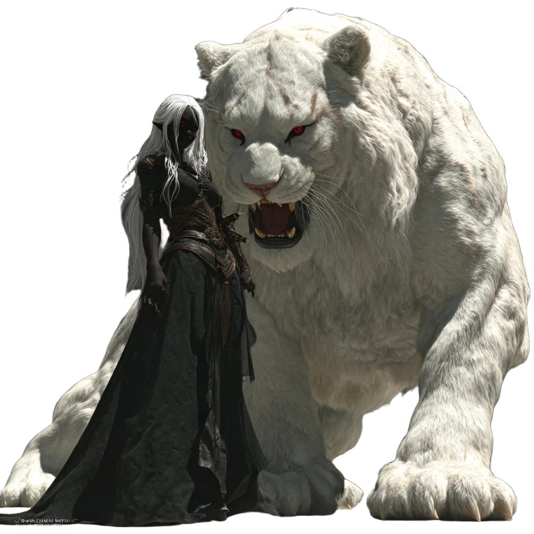 Drow Warrior Companion Vinyl Car Decal Sticker – Waterproof & UV-Resistant 3.4133333333333336"