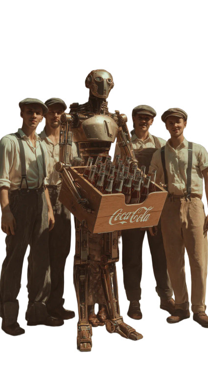 Steampunk Robot Workers Vinyl Car Decal Sticker – Waterproof & UV-Resistant 4.8533333333333335"