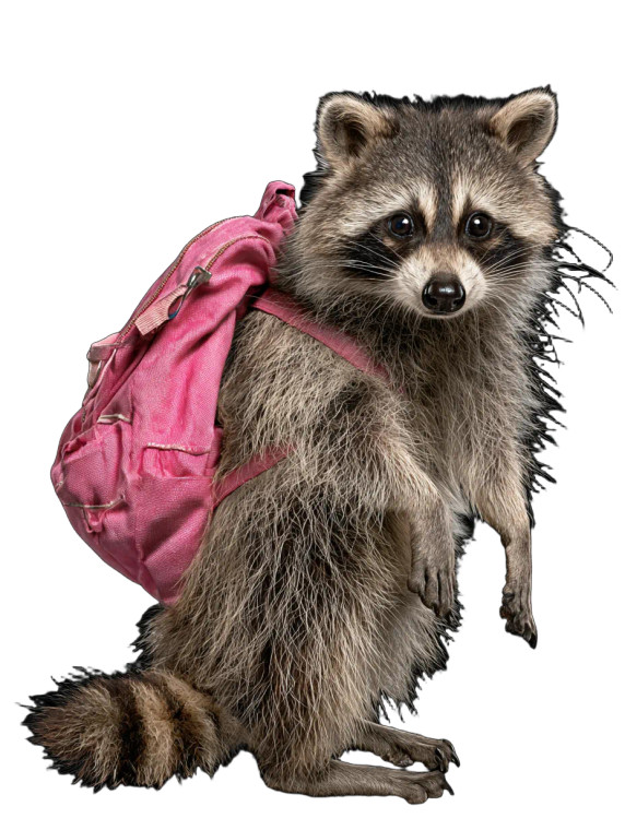 Backpack Raccoon Vinyl Car Decal Sticker – Waterproof & UV-Resistant 8.213333333333333"