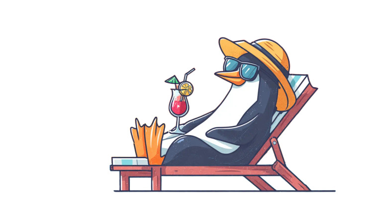Tux Relaxing V2 Vinyl Car Decal Sticker – Waterproof & UV-Resistant 5.4