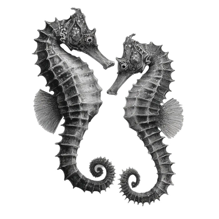 Realistic Seahorse Drawing Vinyl Car Decal Sticker – Waterproof & UV-Resistant 3.4133333333333336"