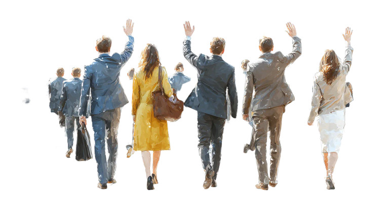 Waving Goodbye Suits Vinyl Car Decal Sticker – Waterproof & UV-Resistant 2.72"