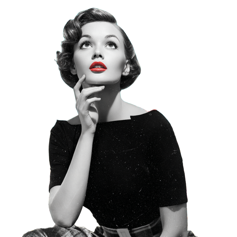 Retro Beauty Collage Vinyl Car Decal Sticker – Waterproof & UV-Resistant 3.4133333333333336"