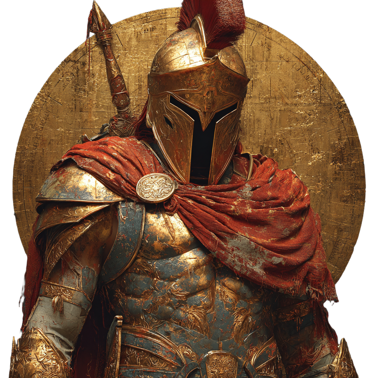 Spartan Golden Warrior Vinyl Car Decal Sticker – Waterproof & UV-Resistant 3.4133333333333336"