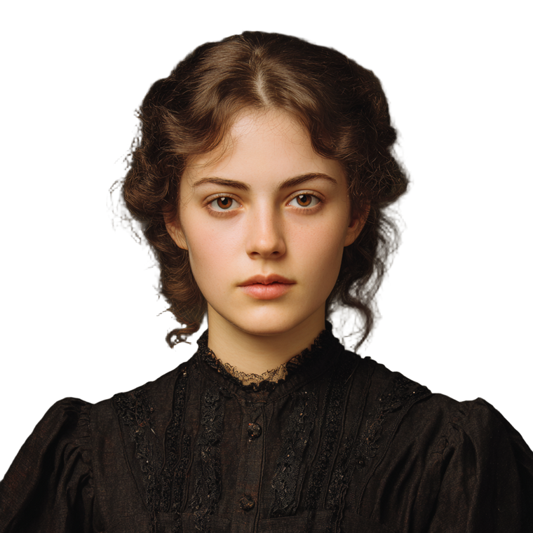 Somber 1890S Woman Vinyl Car Decal Sticker – Waterproof & UV-Resistant 3.4133333333333336"