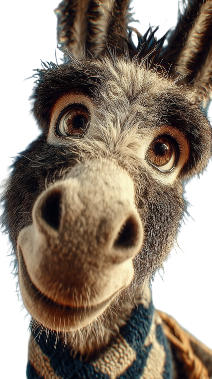 Curious Donkey Close-Up Vinyl Car Decal Sticker – Waterproof & UV-Resistant 4.8533333333333335"